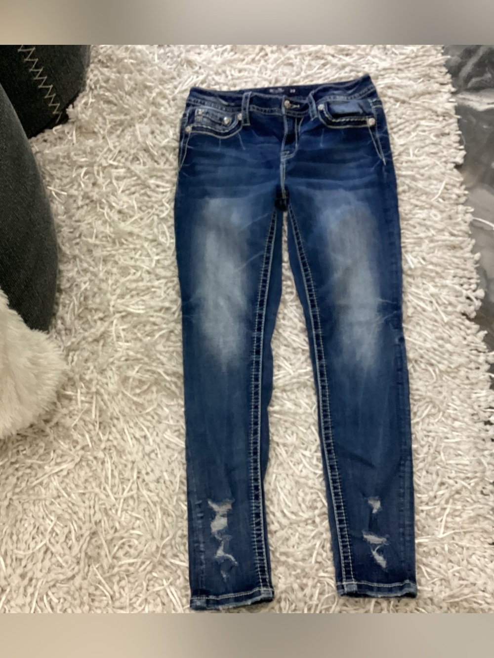 Miss Me Women's Dark Wash Mid Rise Ankle Skinny Jeans - Size 29 x 29 - Picture 2 of 5